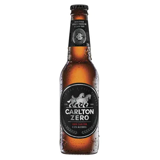 Carlton Zero non alcoholic beer single bottle