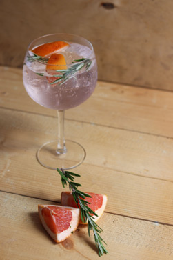 non alcoholic gin and blood orange cocktail