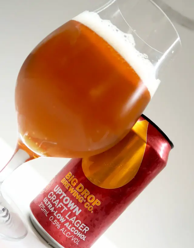 Big Drop Brewing Uptown Craft Lager and Glass