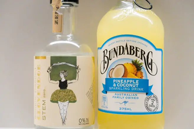 Non-alcoholic spirit and bundaberg mixer