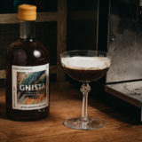Gnista Espresso Martini in glass on bench