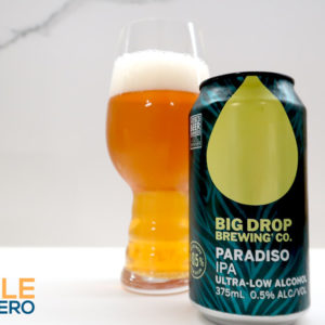 Big Drop Citra IPA Can and Glass on Bench