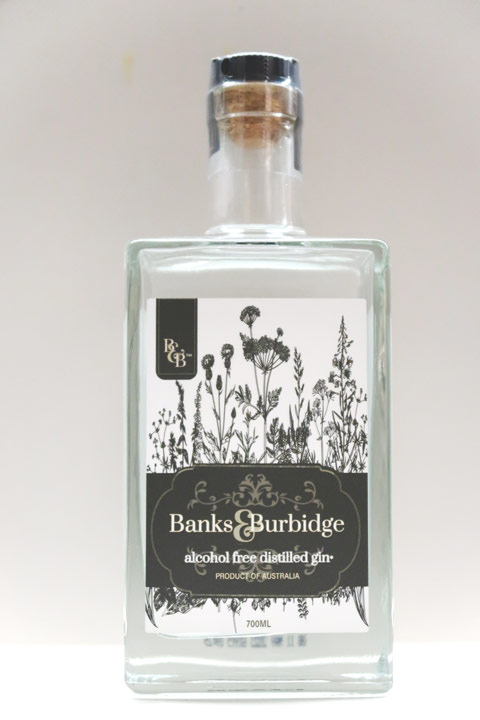 Banks & Burbidge Bottle of best non alcoholic gin on Bench