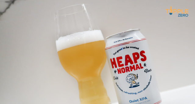 Heaps Normal XPA Can and glass with beer poured in it