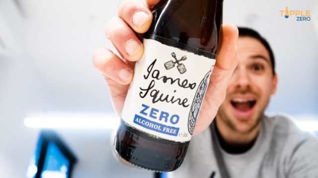 James Squire Zero Lager bottle being held out in front
