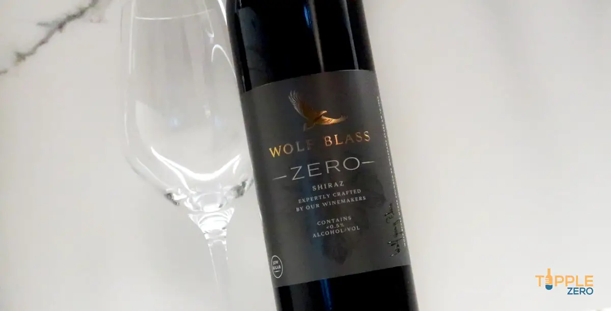 Wolf Blass Zero Non Alcoholic Shiraz Bottle Close up