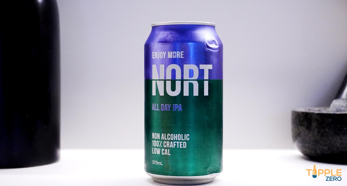 Nort All Day IPA Can on counter showing label