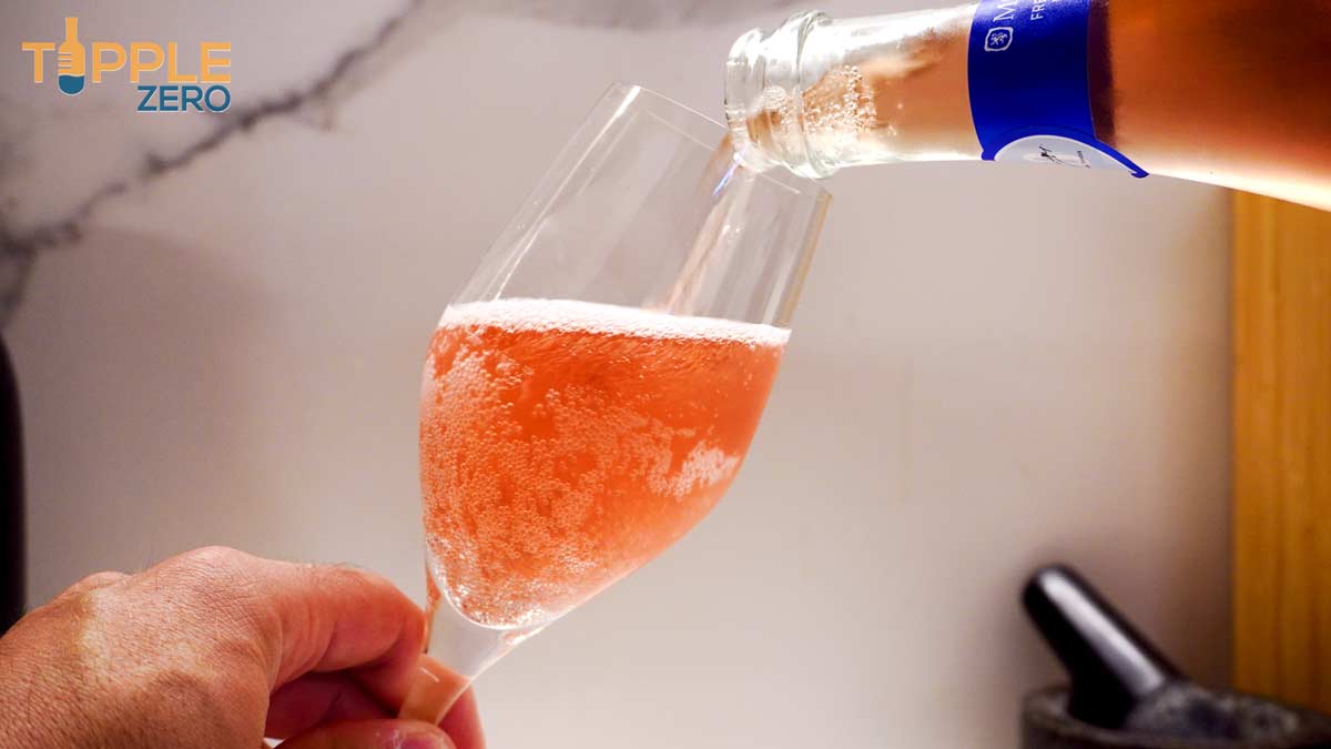 McGuigan Zero Sparkling Rose Being Poured In Glass